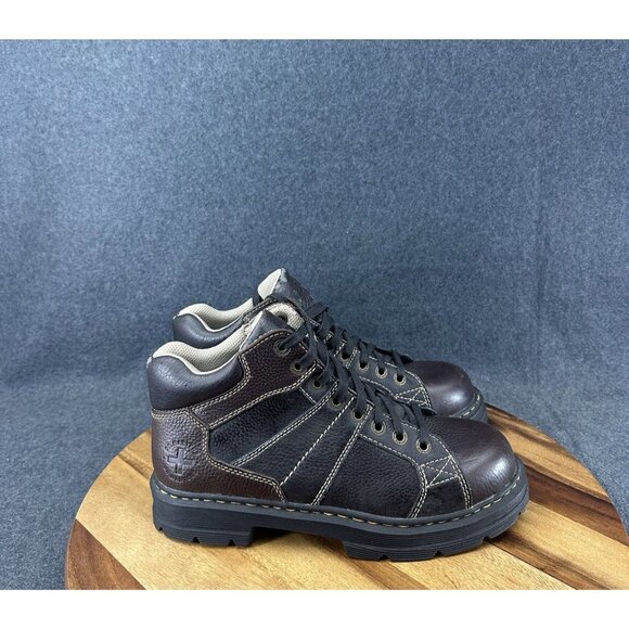 Doc Martens Morris Boots Mens Sz 10 Leather Lace Up Ankle Boots 8 Eyelet - Picture 1 of 15